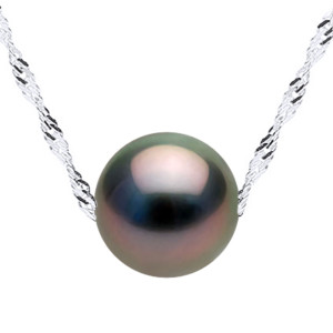 Mitzuko - Collier Prestige Or Blanc & Perle de Culture de Tahiti ronde black tahiti OS