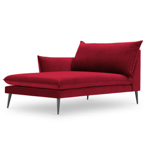Milo Casa - Méridienne Gauche en velours Elio rouge - 170x107x97 cm OS