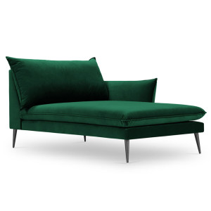 Milo Casa - Méridienne Droite en velours Elio vert bouteille - 170x107x97 cm OS