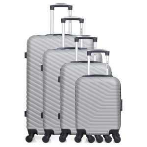 Wave Paris - 4 Valises 4 roues simples Lena- M 46/55/65/75 cm grises OS