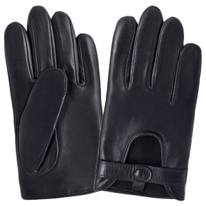 Glove Story - Gants de conduite en Cuir d'Agneau noirs T.8.5