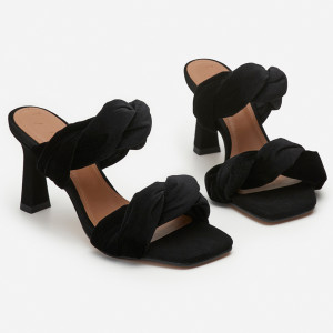Flattered - Mules River noires - Taon 8.5 cm 38
