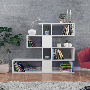Homitis - Bibliothèque karlin blanche - 120x109x20 cm OS