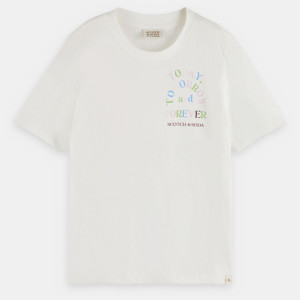 Scotch & Soda - T-Shirt en Coton mélangé à message blanc 10 A