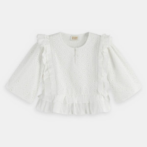 Scotch & Soda - Top en Coton à broderie anglaise blanc 10 A