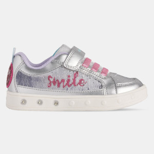 Geox - Baskets Skylin à scratchs métallisé argentées 24