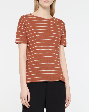 Yerse - T-Shirt 100% Lin Cinthia marron L