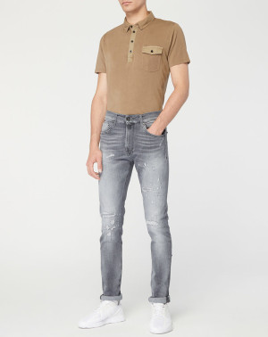 - Jean en Coton Bio Replay Aged Eco gris moyen T.28/L30