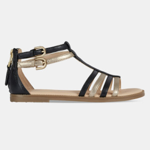 Geox - Sandales Karly à brides tricolores et zip à l'arrière noires 30