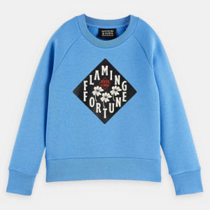 Scotch & Soda - Sweat en Coton mélangé à motif devant bleu 14 A