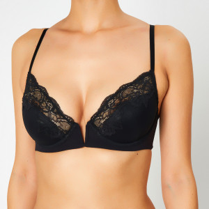 Huit - Soutien-gorge avec armatures en Soie mélangée Séductrice noir 85 D