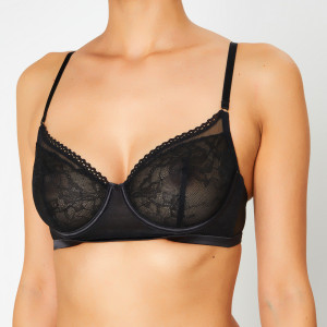 Huit - Soutien-gorge avec armatures en Soie mélangée Captive noir 95 E