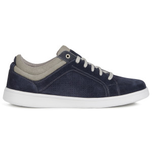 Geox - Baskets en Velours de Cuir Warrens bleu marine 41