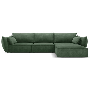 Mazzini Sofas - Canapé D'Angle Droit Vanda 5 Places 2 vert bouteille - 208x166x85 cm OS