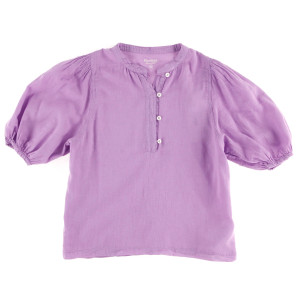 Hartford - Blouse en Coton Turette manches bouffantes violette 10 A