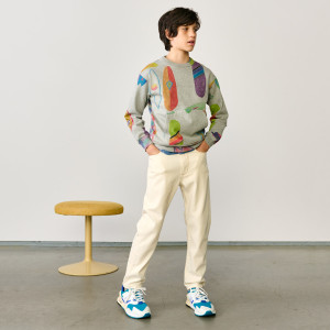 Bellerose - Jean droit en Toile de coton Peyo écru jaune 6 A