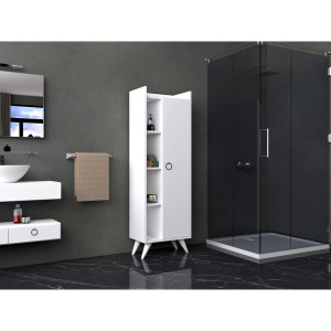 Homitis - Armoire de salle de bain blanche - 50x140x31.8 cm OS