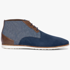Bocage - Derbies montantes en Toile et Velours de Cuir Renald denim 40