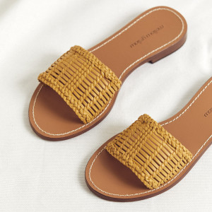 Mellow Yellow - Mules en Cuir Betty jaunes 41