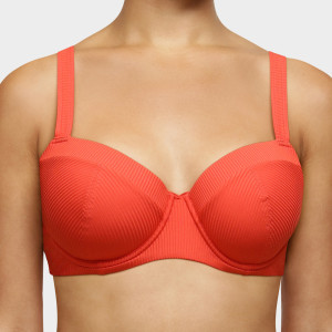 Femilet  - Haut de maillot coques enveloppant Laos orange 90 B