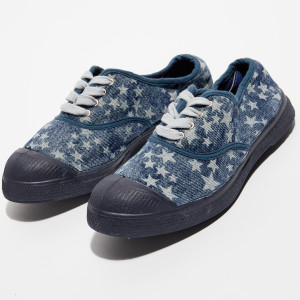 Bensimon - Tennis basses Starprint lacets imprimées bleues 33