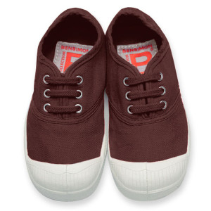 Bensimon - Tennis à lacets en Coton certifié Oeko-tex® prune 24
