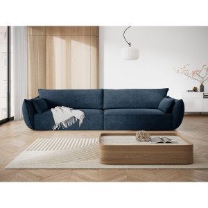 Mazzini Sofas - Canapé Vanda 4 Places bleu roi - 248x100x85 cm OS
