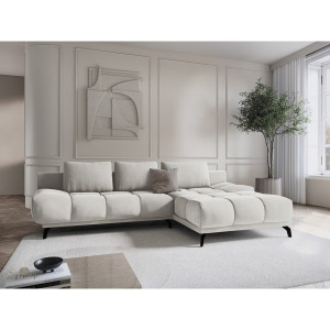 Windsor & Co - Canapé d'angle Droit Convertible avec Coffre Cirrus 5 Places beige clair - 290x182x90 cm OS