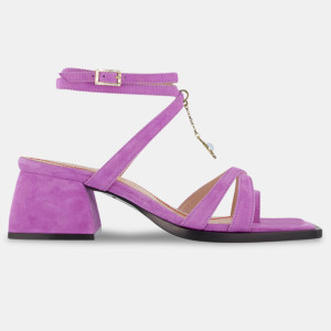 Nodaleto - Sandales en Velours de Cuir violettes - Talon 5 cm 36