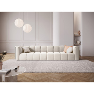 Maison Héritage - Canapé Modulaire Velours Adams 4 Places beige clair - 286x96x70 cm OS