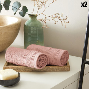 Univers Décor - 4 Serviettes invité Spa blush 30x50 cm