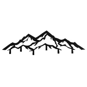 Wallity - Crochet mural Montagne noir - 80x4x25 cm OS