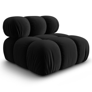 Milo Casa - Chauffeuse en Velours Tropea noire - 94x94x63 cm OS