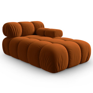Milo Casa - Méridienne en Velours Droite Tropea terracotta - 157x97x62 cm OS