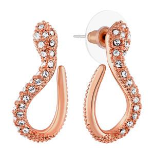 Crazy Crystal - Boucles d'oreilles Snake rosé/blanc OS