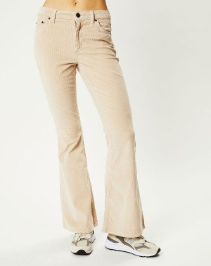 BDG by Urban Outfitters - Pantalon en Velours côtelé Mid Rise Flare beige 27