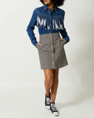 MSGM - Jupe pied de poule marron TF.40/TI.44