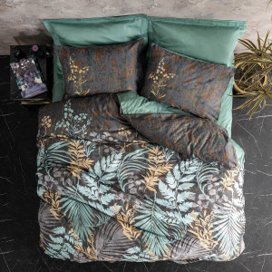 Mijolnir - Parure housse de couette en satin de coton Clorasa multicolore 140x200 cm