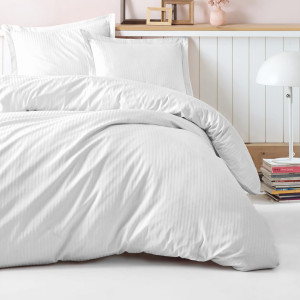 En Vogue - Parure housse de couette Stripe blanche 240x220 cm