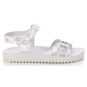 Kickers - Sandales en Cuir Odyssa à pois blanc/multicolore 33