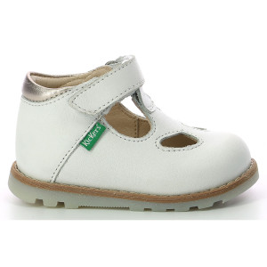 Kickers - Salomés en Cuir Nonocchi blanc/argenté 27