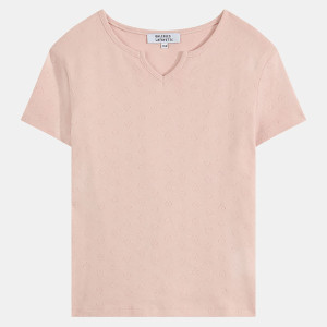 Galeries Lafayette & Kids - T-Shirt Lindsay mc pointelle rose 8 A