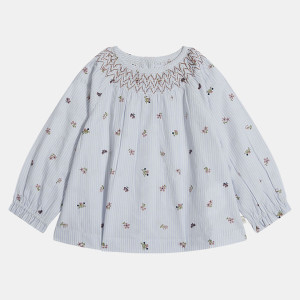 Cadet Rousselle - Blouse Aline bis smock rayure bleu/multicolore 3  M