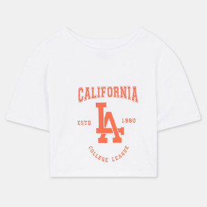 Galeries Lafayette & Kids - T-Shirt en Coton Bio Glamour mc print blanc 12 A
