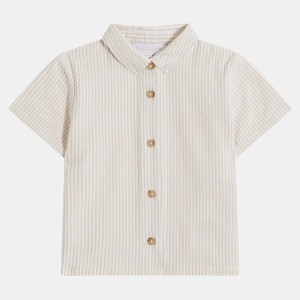 Cadet Rousselle - Chemise Iquinto mc rayures beige/blanc 3  M