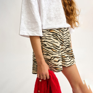 Bellerose - Short Fomo imprimé animal beige T.M/18A