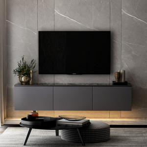 Wooden Art - Meuble TV Neon anthracite - 160x35x32 cm OS