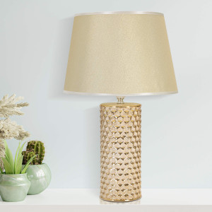 Mauro Ferretti - Lampe de Table Glam Gold blanc/doré - Ø 30x47.5 cm OS