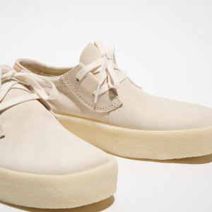 Clarks - Derbies en Velours de Cuir Ashcott Cup écrues 44