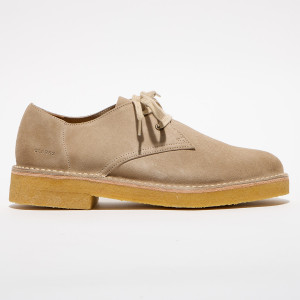 Clarks - Derbies en Velours de Cuir Desert Khan sable 42